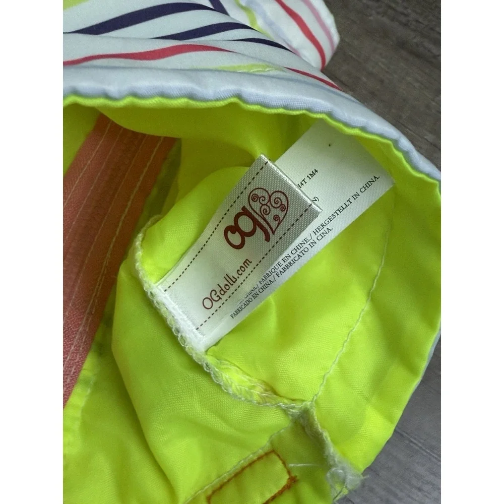Our Generation Doll Clothes Multicolor Jacket  Zip Puffy Striped 18